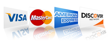 We acceot Visa, MasterCard, American Express and Discover Cards.